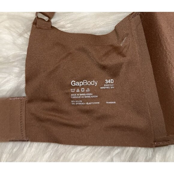 Gap Body Everyday Wire Free Bra Lightly Lined Womens 34D Brown New Nwt - Picture 6 of 6